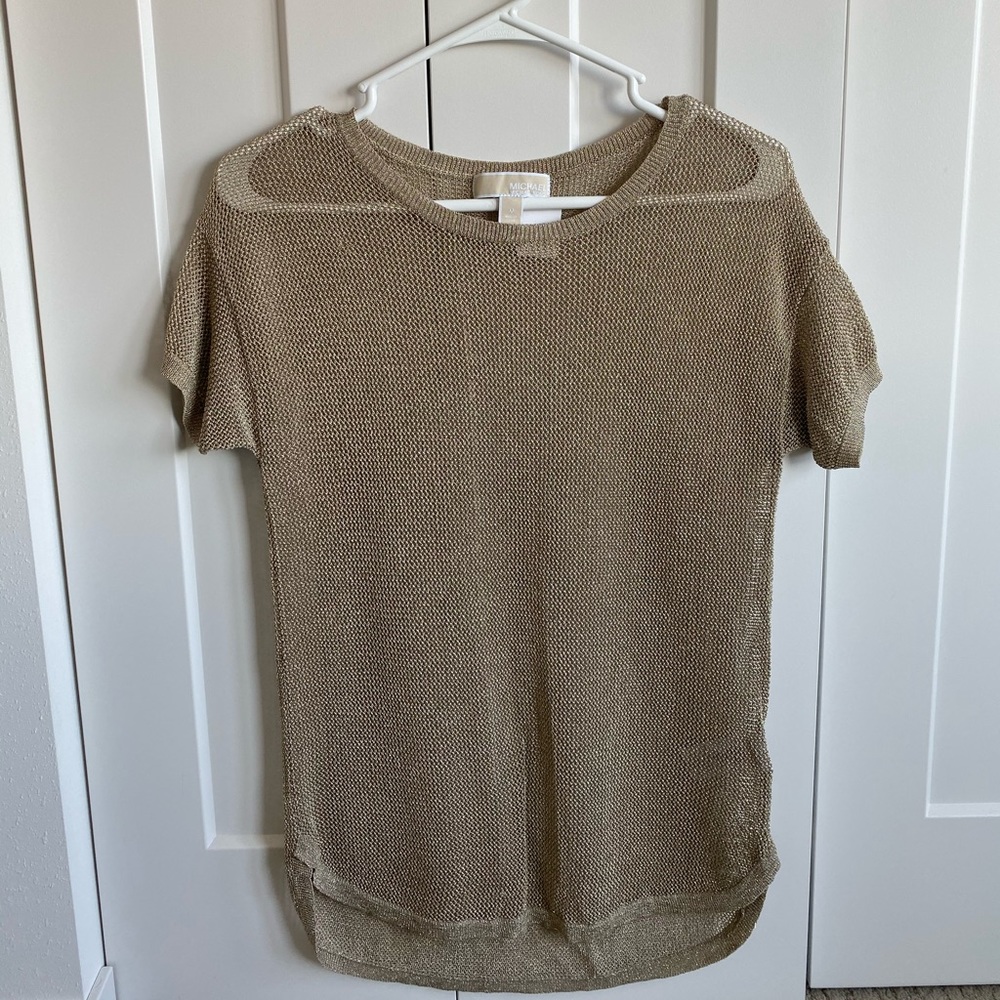 Michael Kors Gold Mesh Top; Like New⭐️
